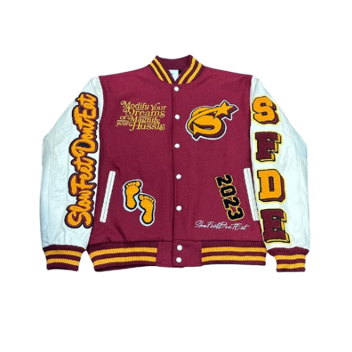SLOWFEETDONTEAT VARSITY JACKET