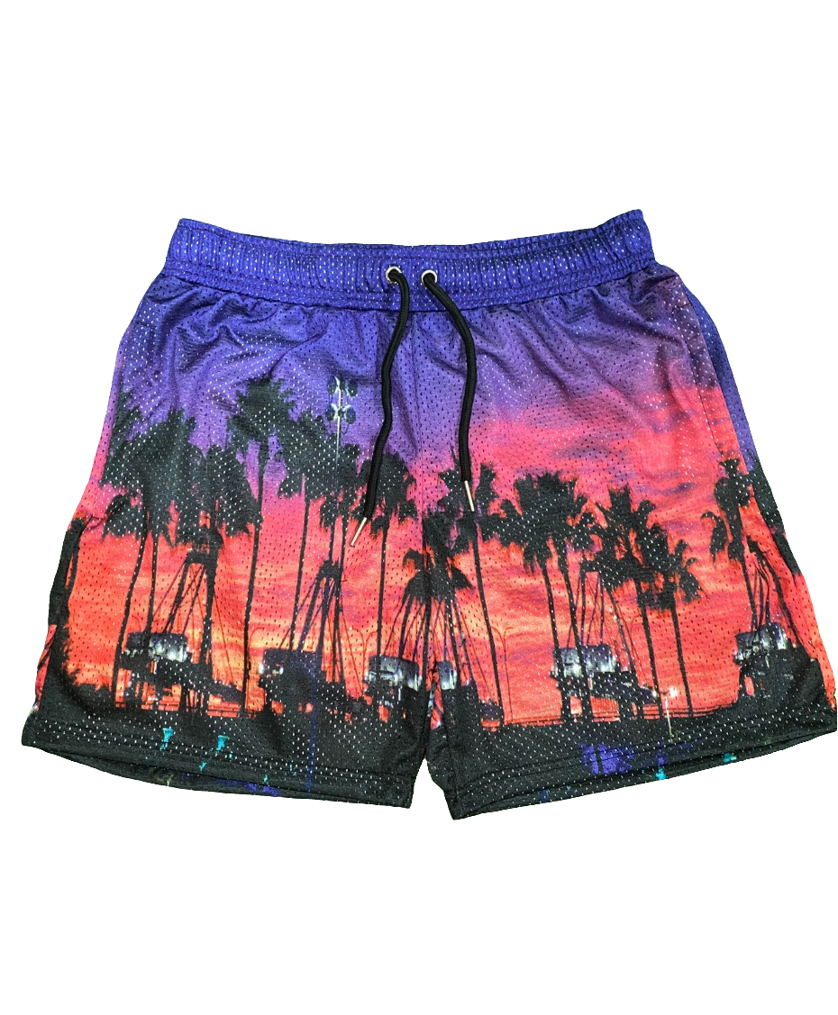 "LA" SUNSET MESH SHORTS