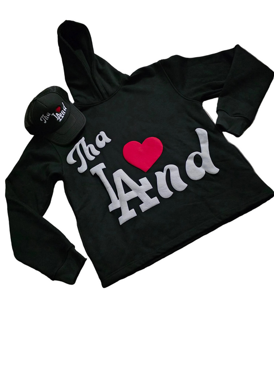 "THE LAND" PUFF PRINT HOODIE AND HAT COMBO